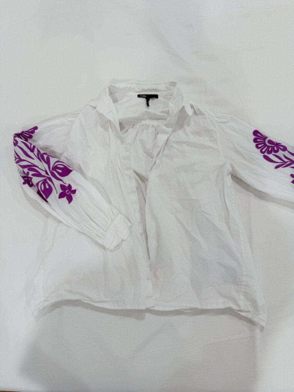 Maje Embroidered Floral Blouse
